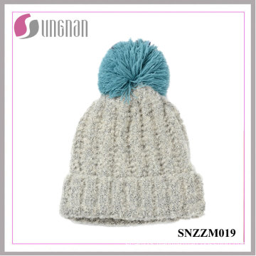 Best Design Thickening Wool Ball Colorful Simple Knitted Cap Warm Hat